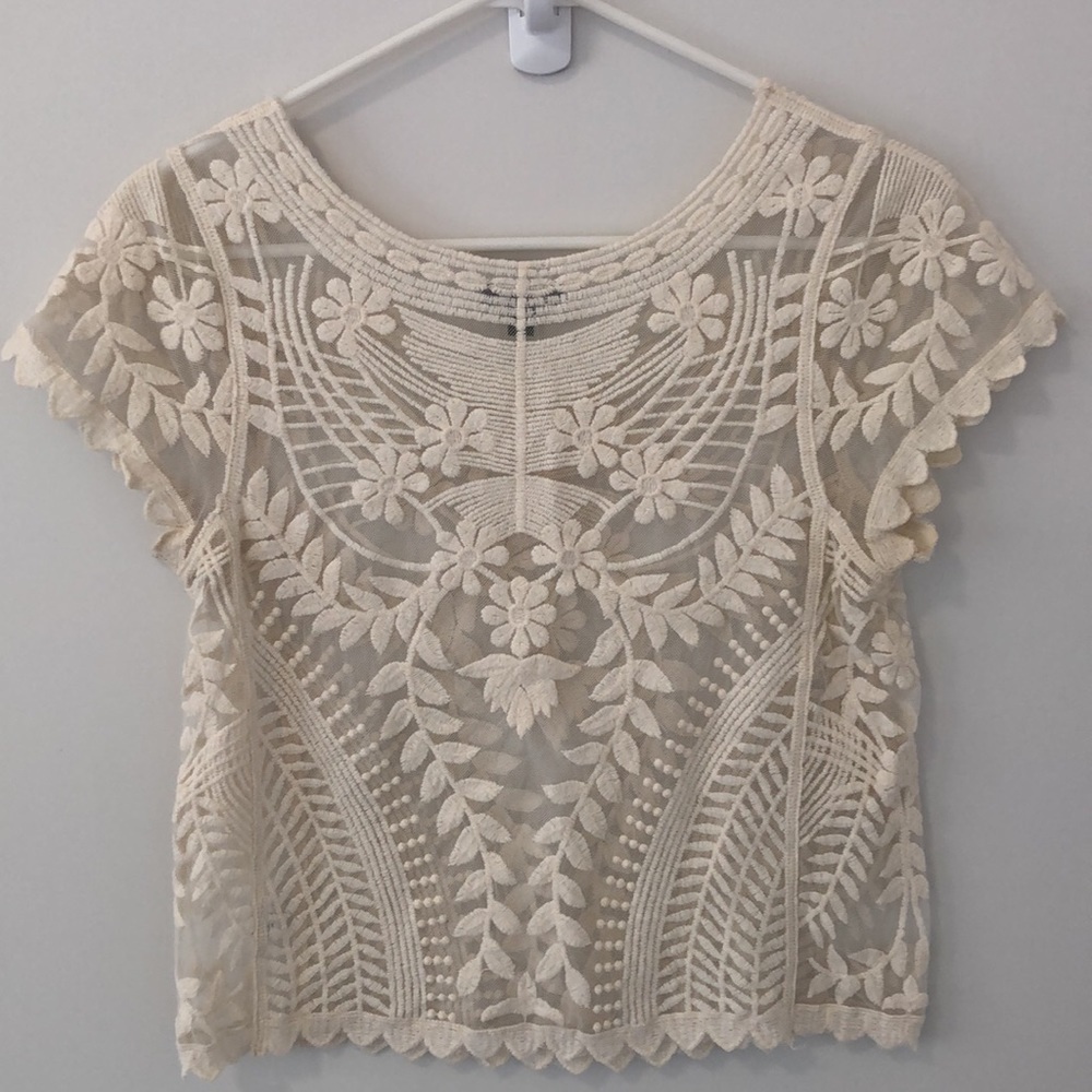 Express Sheer Embroidered Top - Picture 5 of 7